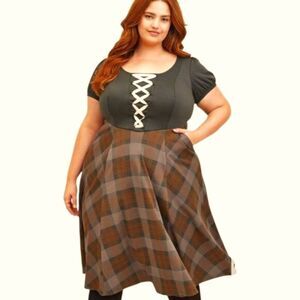 TORRID OUTLANDER Tartan Midi Double Knit Warm Plaid Dress Size 4X